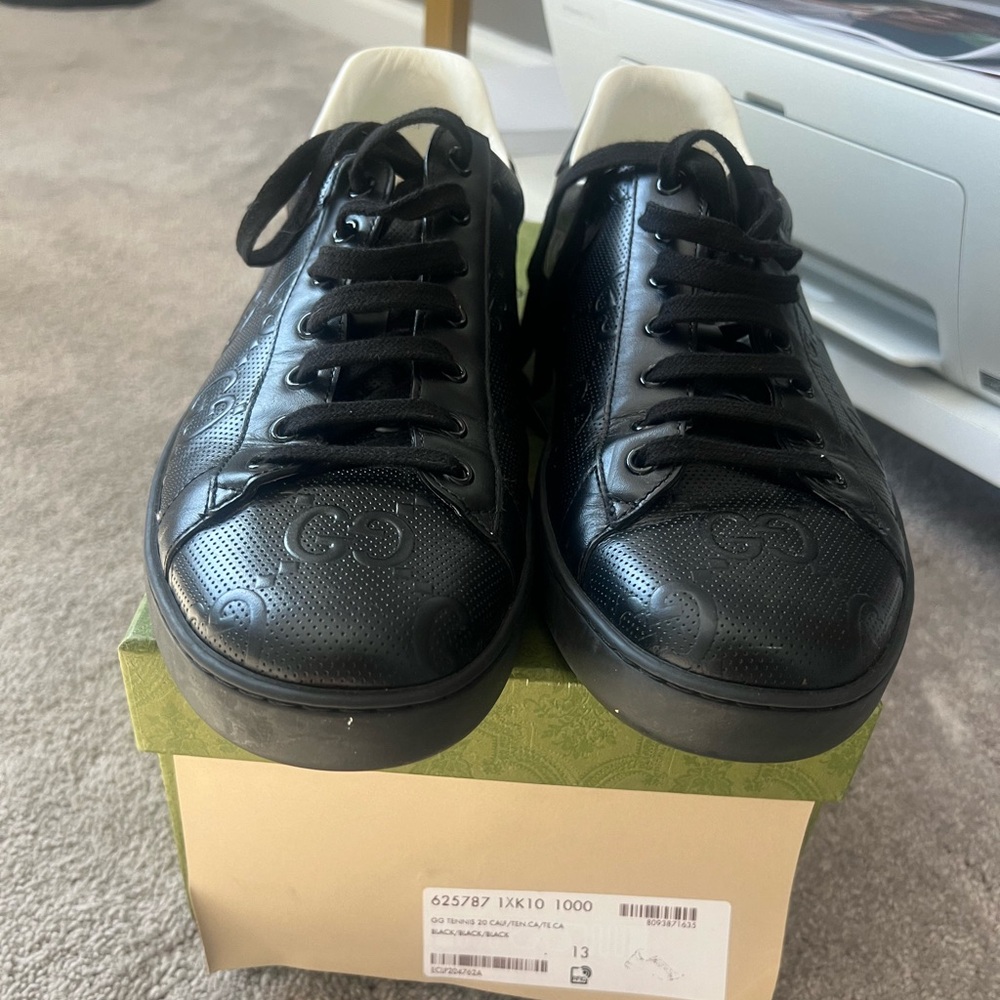 Gucci Men’s Ace GG Embossed Sneaker Size 13 Men
